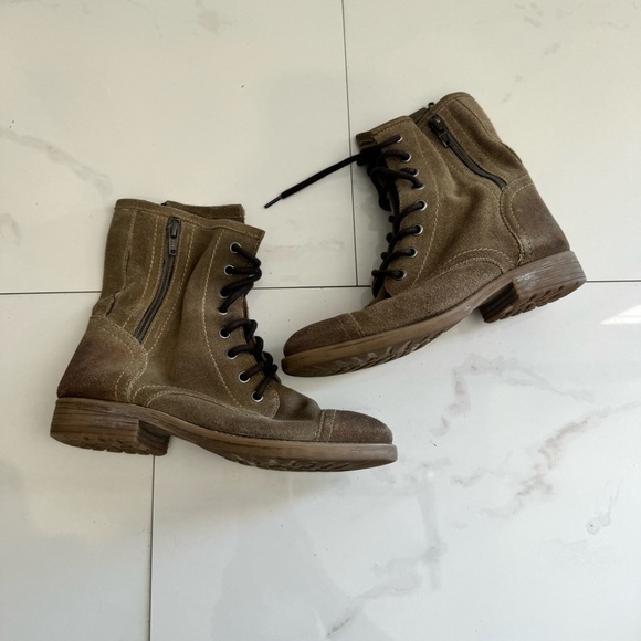 ROAN Affair by Bed Stu Suede Leather Combat Ankle Boots Sz Women's 6 - Picture 5 of 6